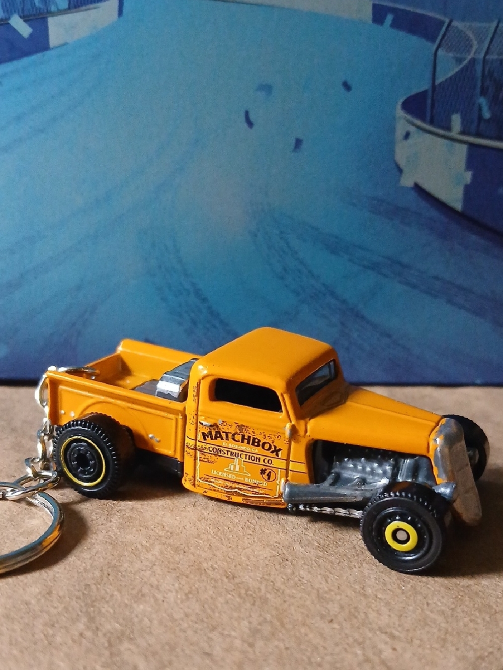 Matchbox Yellow Construction Truck Key & Card Holder Keychain